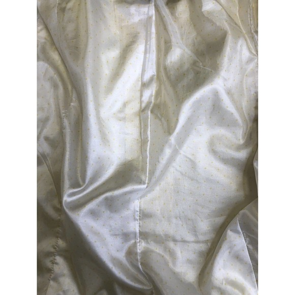 Cropped Yellow Jacket Sandro Sz M Button Front Coat 3/4 Sleeve Ruffle Neckline - Picture 9 of 9